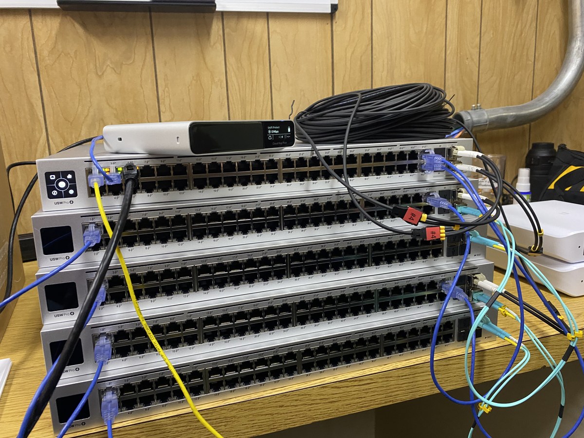 Ubiquiti enterprise network rack installation
