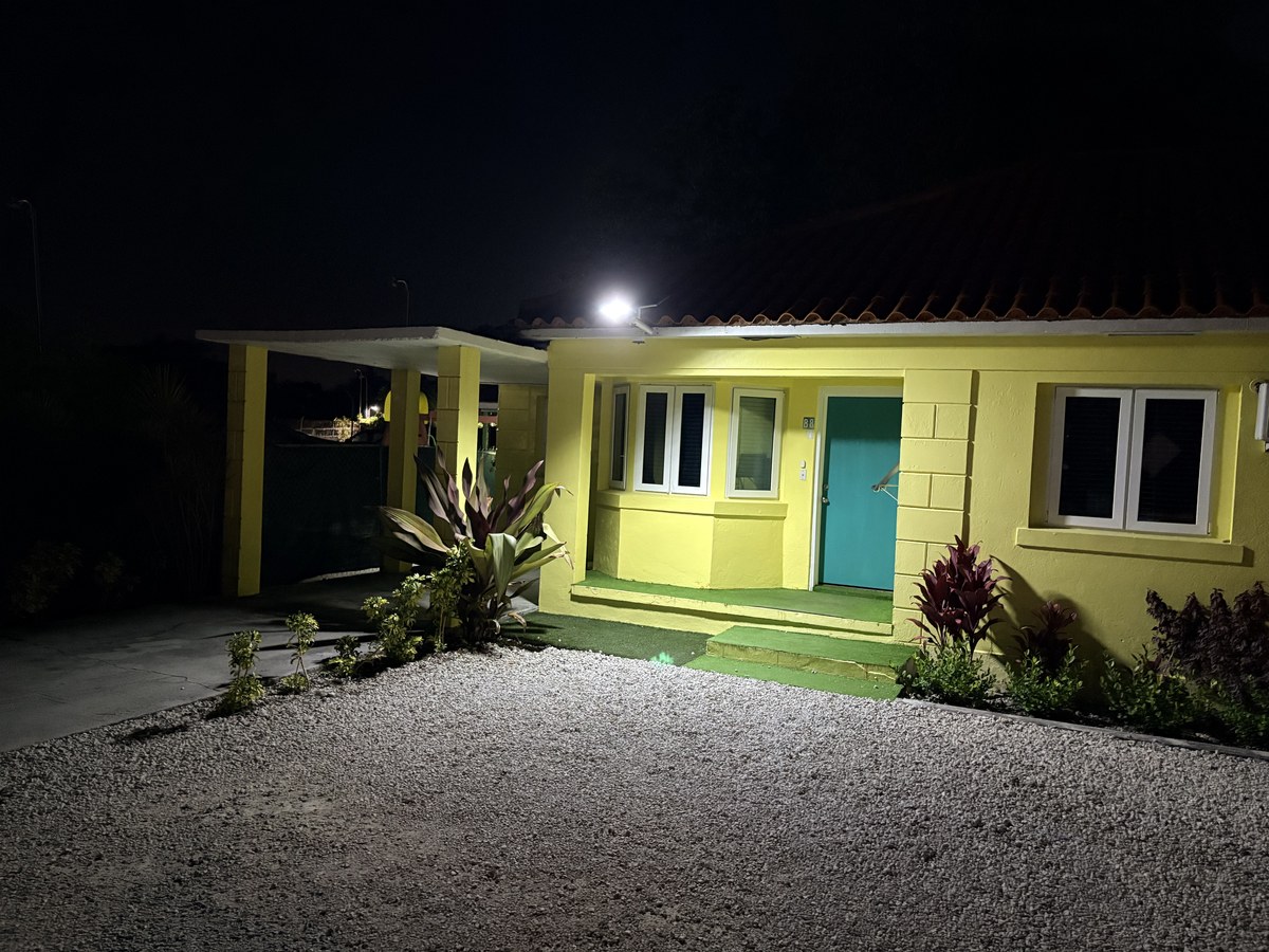 Residential solar security light install Nassau
